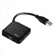 USB hub Hama USB 3.0 1:4 , černý  