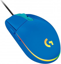 Myš Logitech G102 Lightsync Blue, optická, drátová, herní, podsvícená, 8000 DPI, modrá  
