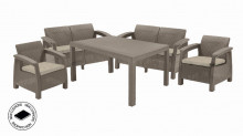 Zahradní nábytek Keter Corfu Fiesta set dvě dvousedačky + dvě křesla + stůl cappuccino  