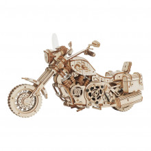 Hračka Robotime 3D dřevěné mechanické puzzle Motorka (cruiser)  