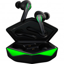 Sluchátka Yenkee Rage YHP 03BT TWS, herní, bezdrátová, s mikrofonem, černo-zelená  