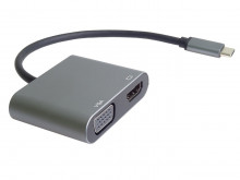 Adaptér MST USB-C na HDMI + VGA rozlišení 4K a FULL HD 1080p  