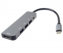 Adaptér USB-C na HDMI + USB3.0 + 2x USB2.0 + PD (power delivery)  