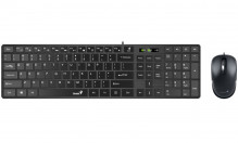 Set klávesnice + myš Genius SlimStar C126 , drátový, CZ+SK layout, USB, nízký profil, černý  