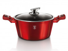 Hrnec Berlingerhaus s mramorovým povrchem a poklicí 20 cm Burgundy Metallic Line BH-1256  