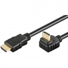 Kabel HDMI High Speed+Ethernet zlacený zahnutý konektor 270° 1m  