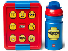 Box svačinový 20 x 17,3 x 7,1 cm + láhev 390 ml, PP + silikon LEGO ICONIC CLASSIC sada 2díl.  
