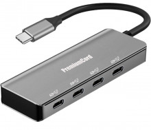 USB hub USB-C na 4x USB 3.2 C 5G SuperSpeed, hliníkový 