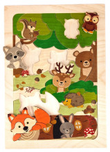 Puzzle Hess dřevěné liška a zvířátka z lesa 