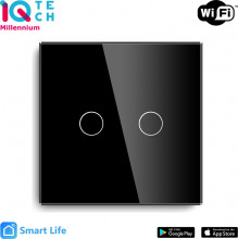 iQtech Millennium NoN Zigbee, 2x vypínač Smartlife, černý 