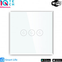 iQtech Millennium NoN WiFi, 3x vypínač Smartlife, bílý 