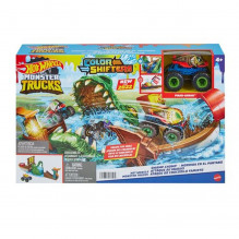 Hračka Mattel Hot Wheels Monster Truck Color Shifters Zuřivý krokodýl 