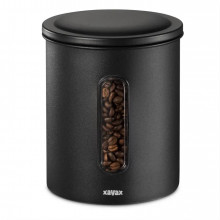 Dóza XAVAX Barista na 500 g zrnkové kávy nebo 700 g mleté kávy, vzduchotěsná, matná černá 