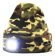 LED čelovka Cattara čepice ARMY s LED svítilnou USB nabíjení 