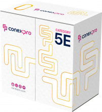 Kabel Conexpro FTP kabel ekonomy venkovní, CAT5e, PE, 24AWG, 305m, černý 