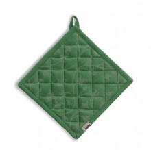 Podložka KELA pod hrnec Cora 100% bavlna světle zelená/zelený vzor, 20 x 20 cm KL-12819 