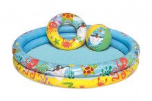 Set Bestway nafukovací - bazén 112 cm, plavací kruh 51 cm, míč 41 x 15 cm 