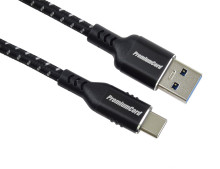 Kabel USB-C - USB 3.0 A (USB 3.2 gen.1, 3A, 5Gbit/s) bavlněný oplet a hliníkové konektory 3m 
