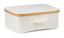 Úložný box G21 40 x 30 x 15 cm, bambusový s víkem, béžový 