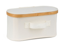 Úložný box G21 30 x 15 x 15 cm, bambusový s víkem, béžový 