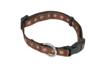 Olala Pets Obojek Dotty 10 mm x 20-35 cm, hnědý 
