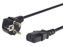 Kabel síťový 230V k počítači černý, 1m 