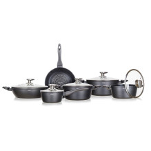 Sada nádobí Banquet s nepřilnavým povrchem Diamond Matte Grey, 11 ks 