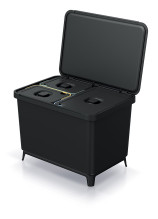 Odpadkový koš Prosperplast SYSTEMA 1x23l + 2x10l černý, 2. jakost 
