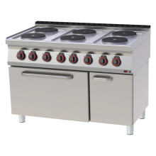 Sporák elektrický se statickou elektrickou troubou GN 2/1 - 6x plotýnka 400 V | REDFOX - SPT 70/120- 