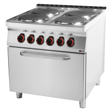 Sporák elektrický s horkovzdušnou elektrickou troubou GN 1/1 - 4x plotýnka 400 V | REDFOX - SPT 90/8 