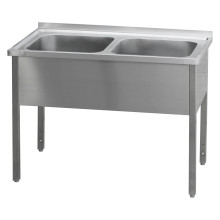 Stůl mycí 120x60x90 - 2x dřez 50x50x30 | REDFOX - MSD 6012 