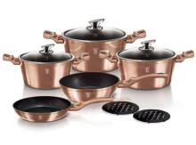 Sada nádobí Berlingerhaus s mramorovým povrchem 10 ks Rosegold Metallic Line 