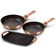 Sada Berlingerhaus pánví s mramorovým povrchem 3 ks Rosegold Metallic Line 