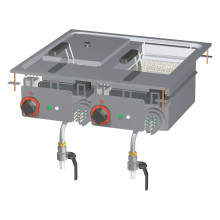 Fritéza drop-in elektrická dvojitá 0,66 kW/l, 10+10 l 400 V | RM - F2/10D-66ET 