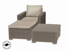 Zahradní nábytek Keter set stůl + křeslo + podnožka California cappuccino, poškozený obal 