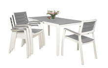 Zahradní nábytek Keter Harmony set stůl + 4 židle bílý /světle šedý 