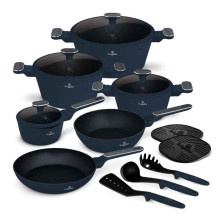 Sada nádobí Berlingerhaus s titanovým povrchem 15 ks Deep Sea Collection 