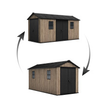 Zahradní domek Keter Apex 7,5 x 15 Ashwood, s podlahou 