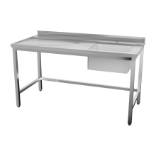 Stůl vstupní 160x75x85 levý s dřezem 40x50x25 | RM - CTS 160 IDL 