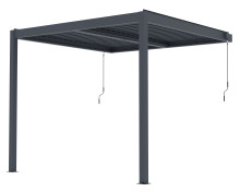 Bioklimatická pergola G21 Trenton Premium 3x3 m, antracitová hliníková 