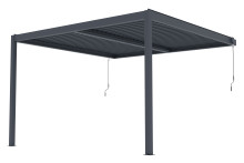 Bioklimatická pergola G21 Trenton Premium 4x4 m, antracitová hliníková 