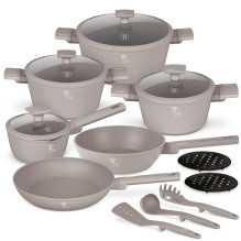 Sada nádobí Berlingerhaus s titanovým povrchem 15 ks Taupe Collection 