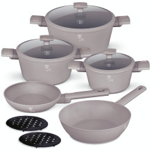 Sada nádobí Berlingerhaus s titanovým povrchem 10 ks Taupe Collection 