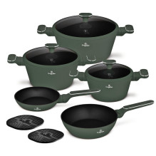 Sada nádobí Berlingerhaus s titanovým povrchem 10 ks Matte green Collection 