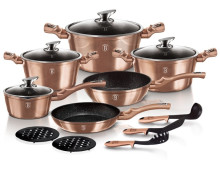 Sada nádobí Berlingerhaus s mramorovým povrchem 15 ks Rosegold Metallic Line 