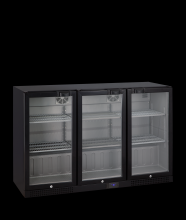 TEFCOLD DB302H Minibar prosklené křídlové dveře, černá 