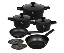 Sada nádobí Berlingerhaus s titanovým povrchem 10 ks Matte Black Collection 